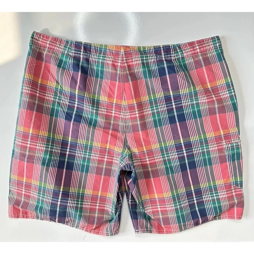 Polo Ralph Lauren Men's Swim Board‎ Shorts Swimwear Size 40 Plaid Hook & Fly